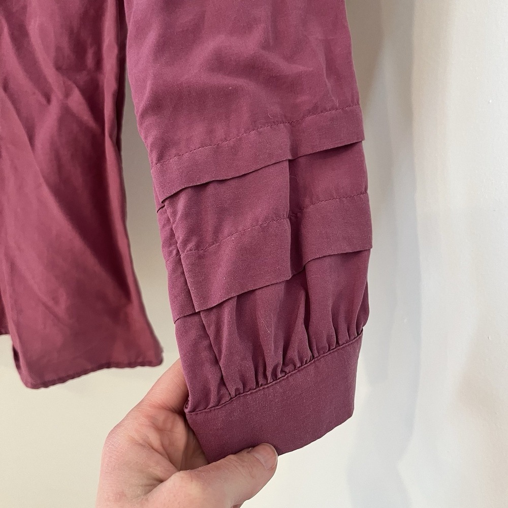 SOFT SURROUNDINGS Blouse Shirt Purple Top Linen Lyocell Blend Size S - Picture 4 of 6